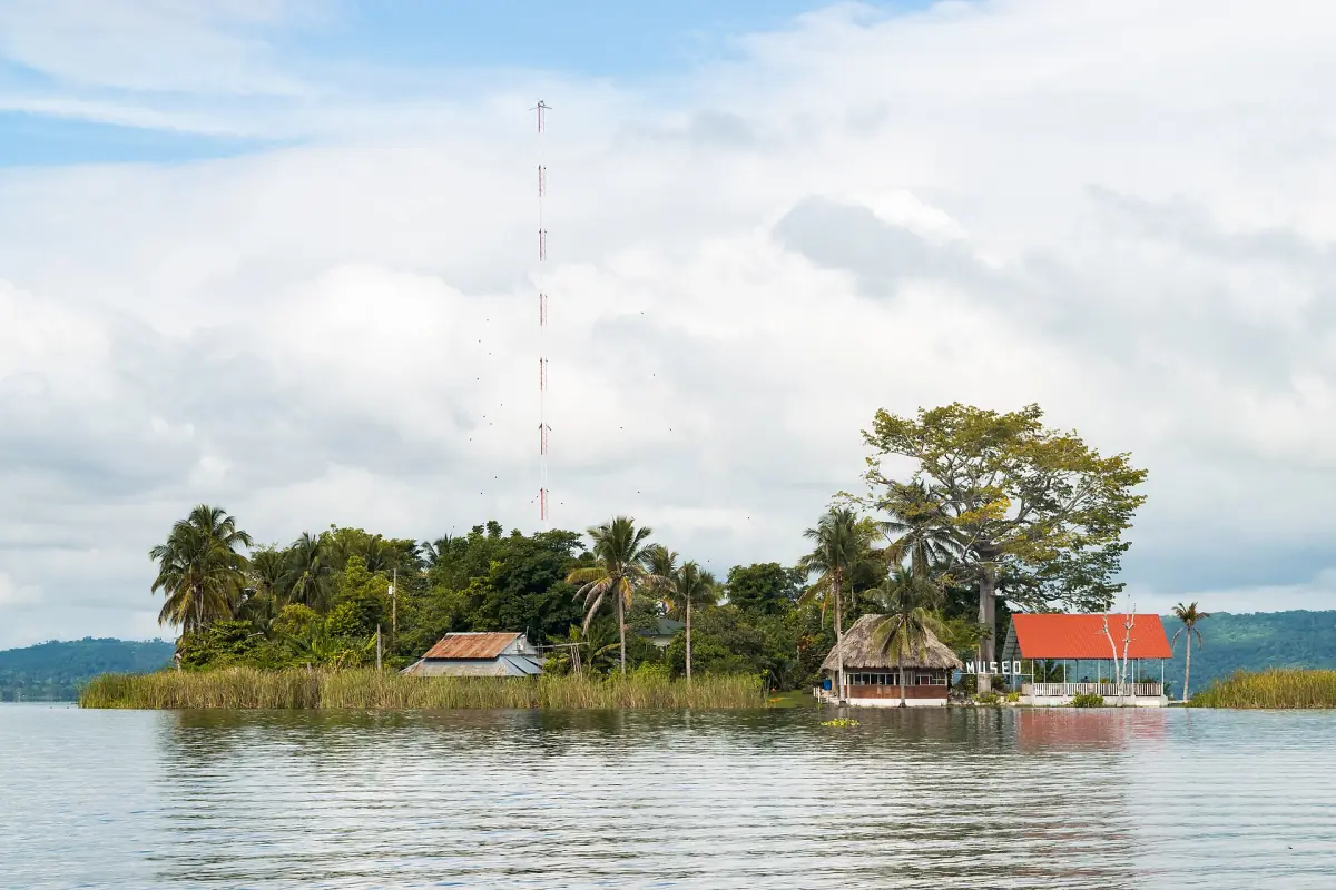 A small island in Lake Petén Itzá
