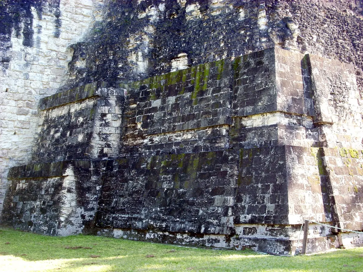 Stone terraces of Temple I up close