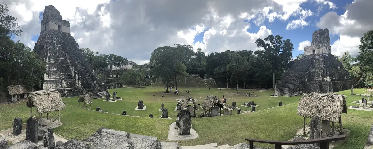 Panorama of the Great Plaza with Temples I and II