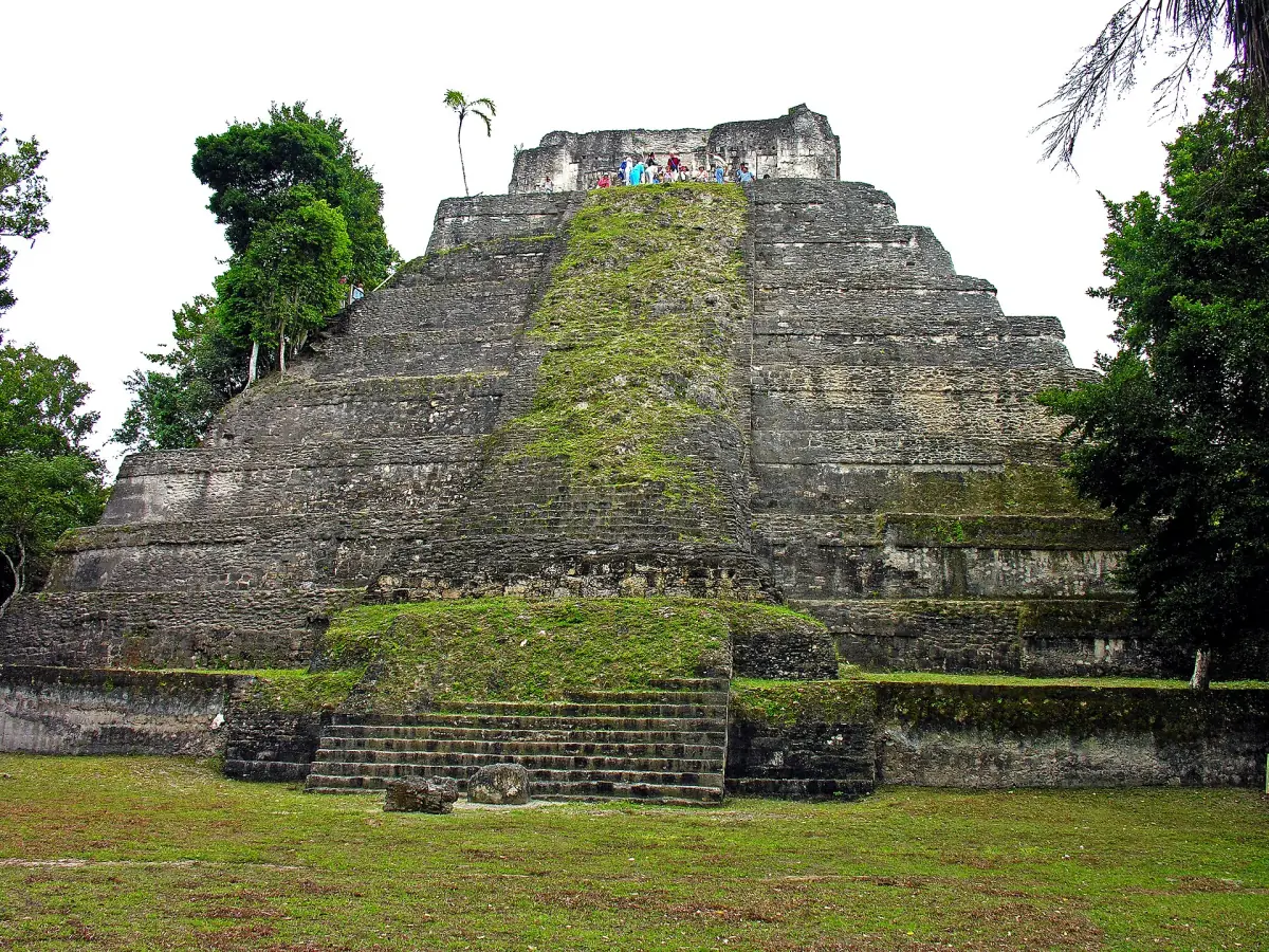 A restored pyramid at Yaxhá